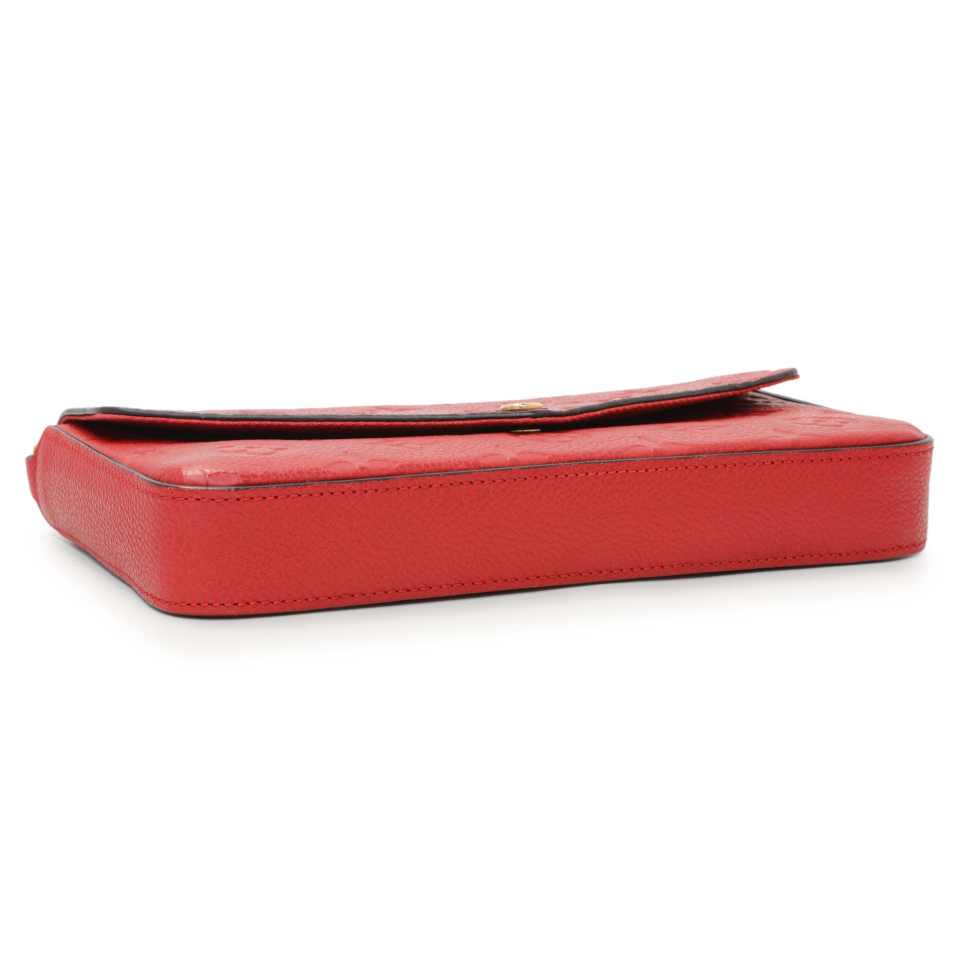 Exclusive Louis Vuitton Red Monogram Empreinte Felicie Pochette — Top View
