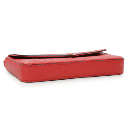 Exclusive Louis Vuitton Red Monogram Empreinte Felicie Pochette — Top View