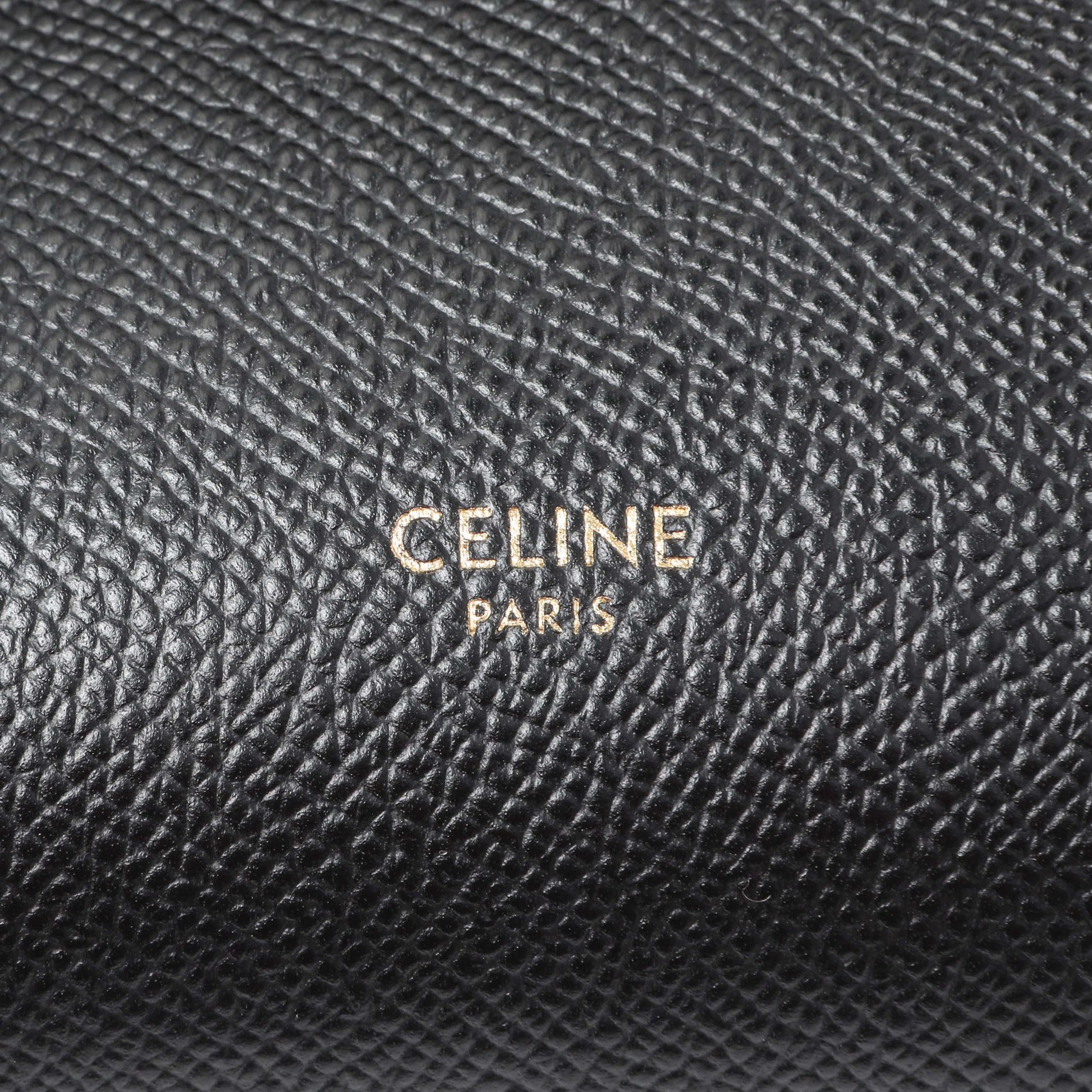 Exclusive Celine Black Grained Calfskin Nano Belt Bag — Detail View