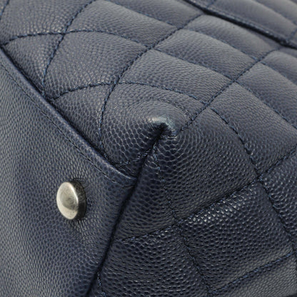 Exclusive Chanel Navy Quilted Caviar Lizard Medium Coco Handle — Alternate View 7
