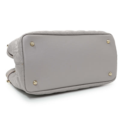 Exclusive Christian Dior Grey Coated Canvas Cannage Small Panarea Tote — Back View