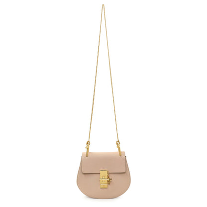 Exclusive Chloe Light Pink Grained Lambskin Mini Drew Shoulder Bag — Front View
