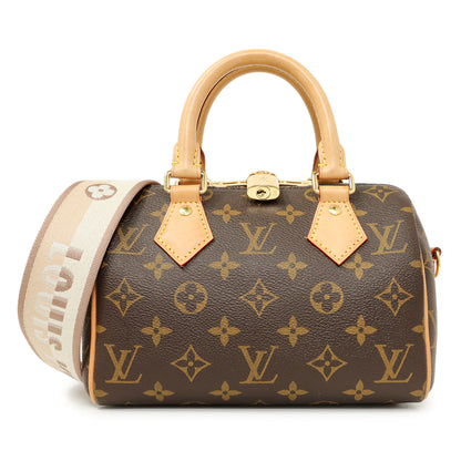 Exclusive Louis Vuitton Monogram Beige Speedy Bandouliere 20 — Front View
