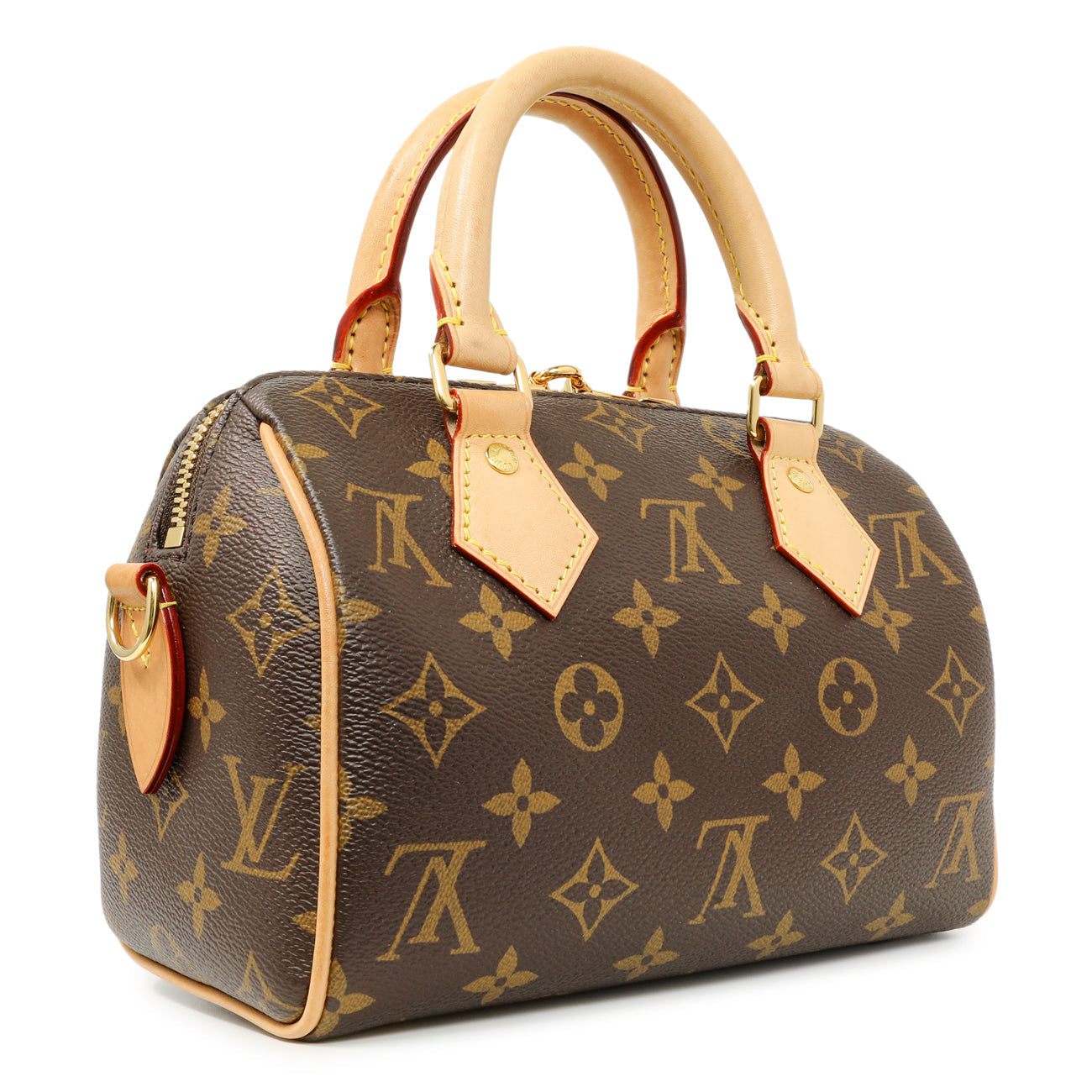 Exclusive Louis Vuitton Monogram Beige Speedy Bandouliere 20 — Side View