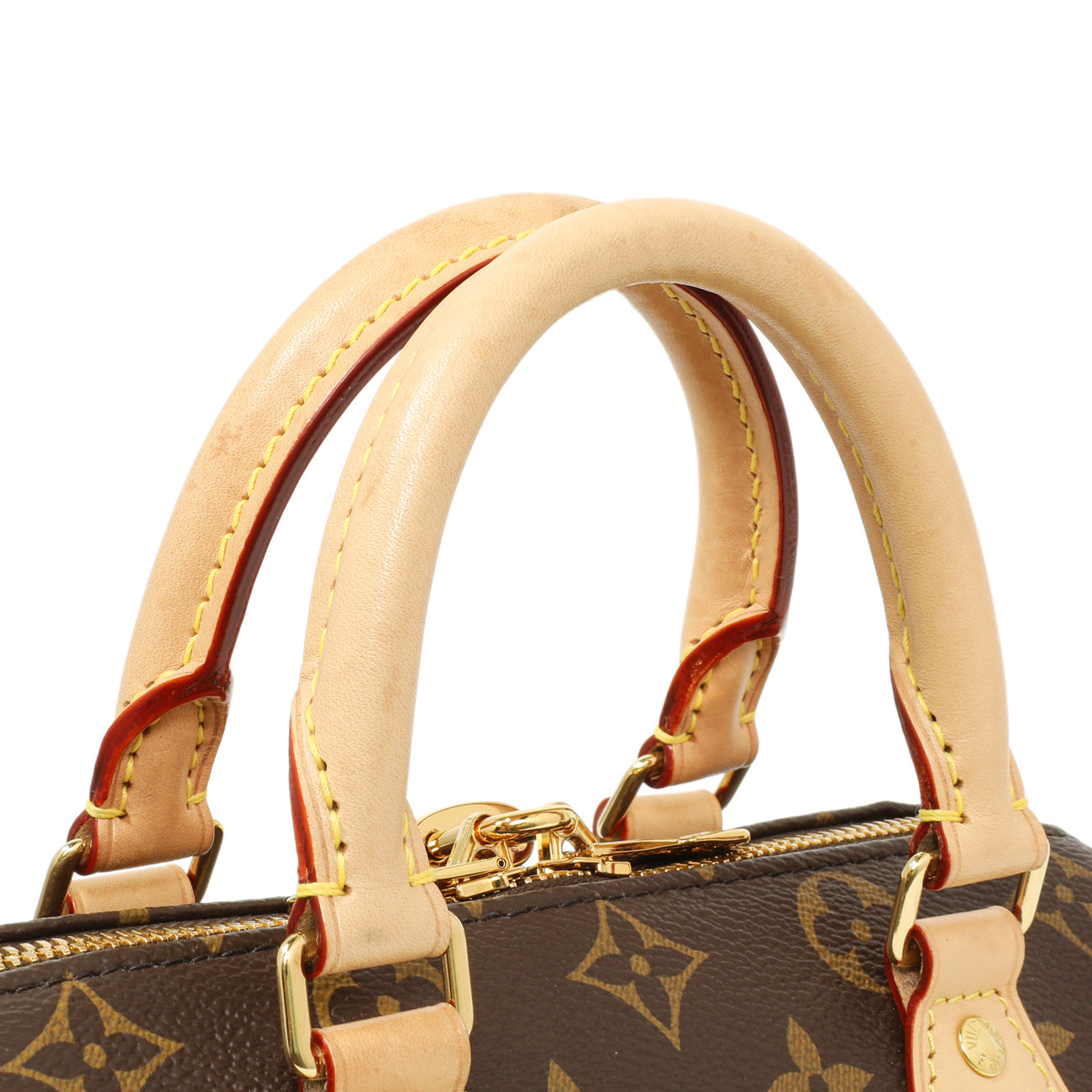 Exclusive Louis Vuitton Monogram Beige Speedy Bandouliere 20 — Detail View