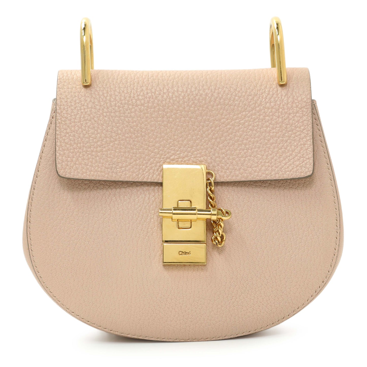 Exclusive Chloe Light Pink Grained Lambskin Mini Drew Shoulder Bag — Side View