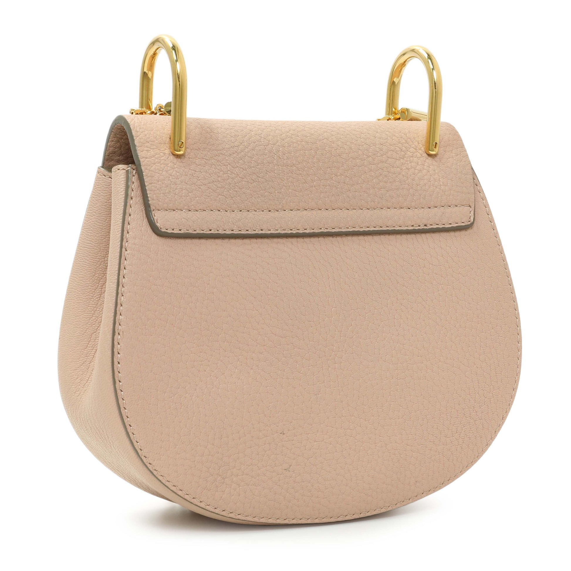Exclusive Chloe Light Pink Grained Lambskin Mini Drew Shoulder Bag — Back View