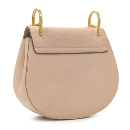 Exclusive Chloe Light Pink Grained Lambskin Mini Drew Shoulder Bag — Back View