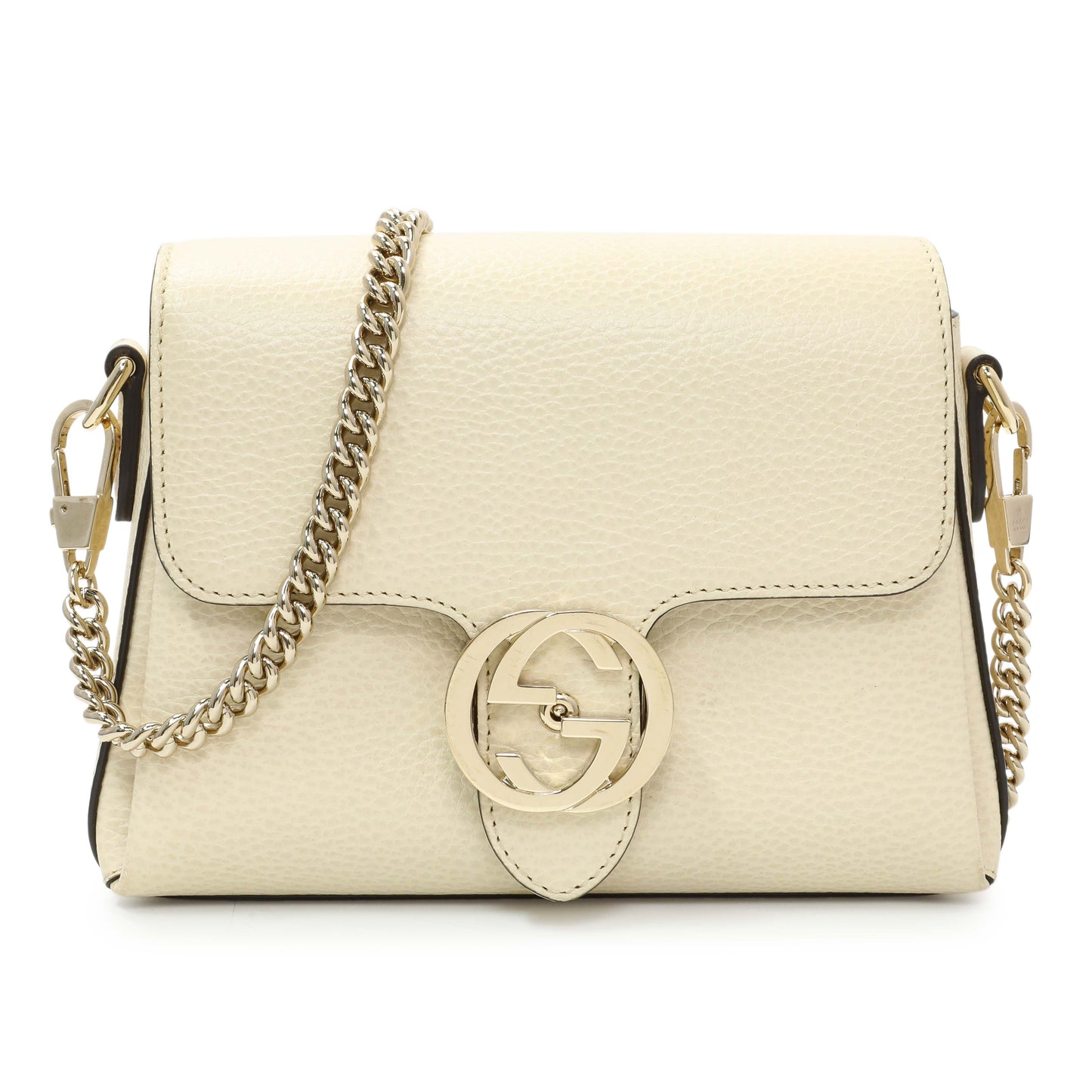 Exclusive Gucci Mystic White Calfskin Interlocking G Crossbody Bag — Front View