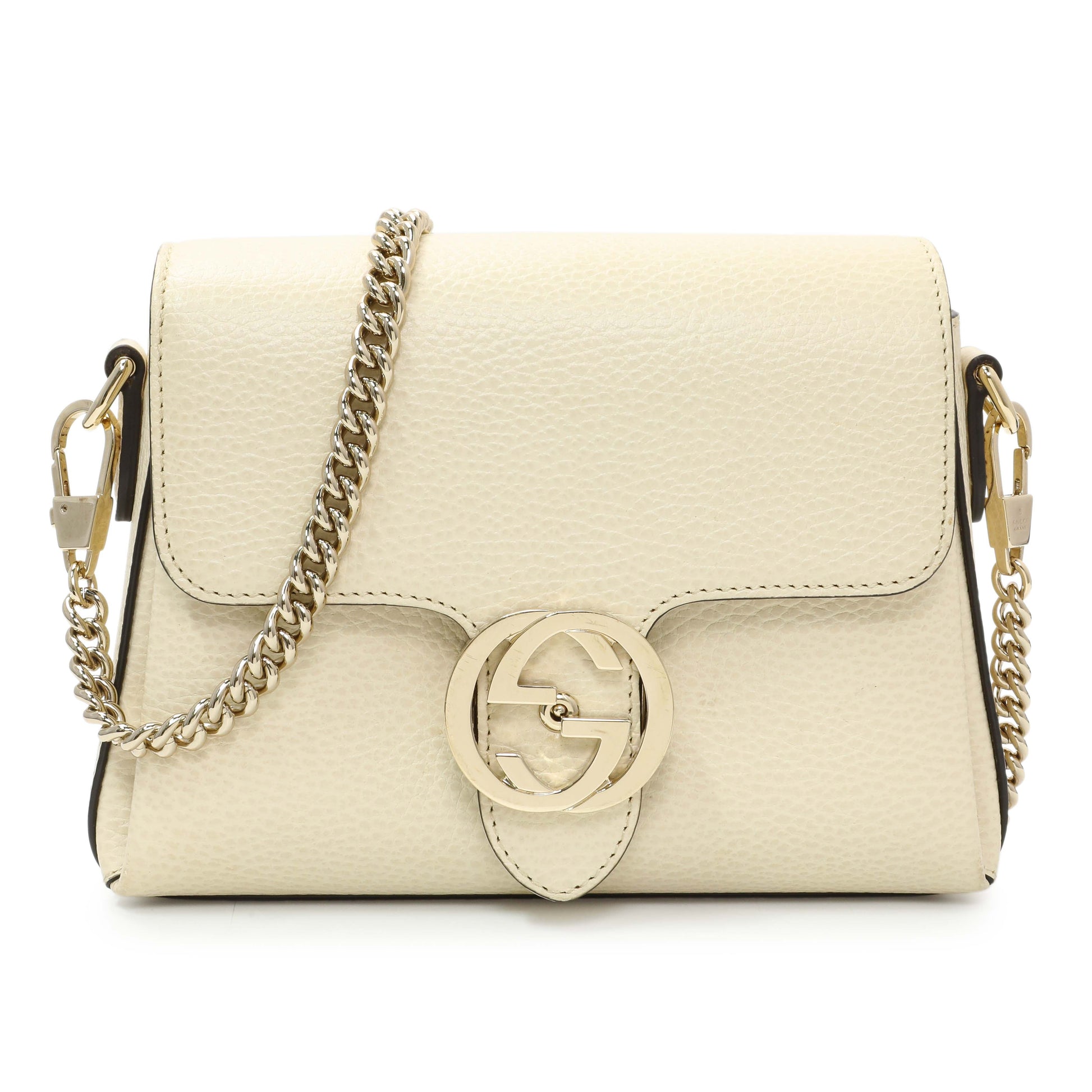 Exclusive Gucci Mystic White Calfskin Interlocking G Crossbody Bag — Front View