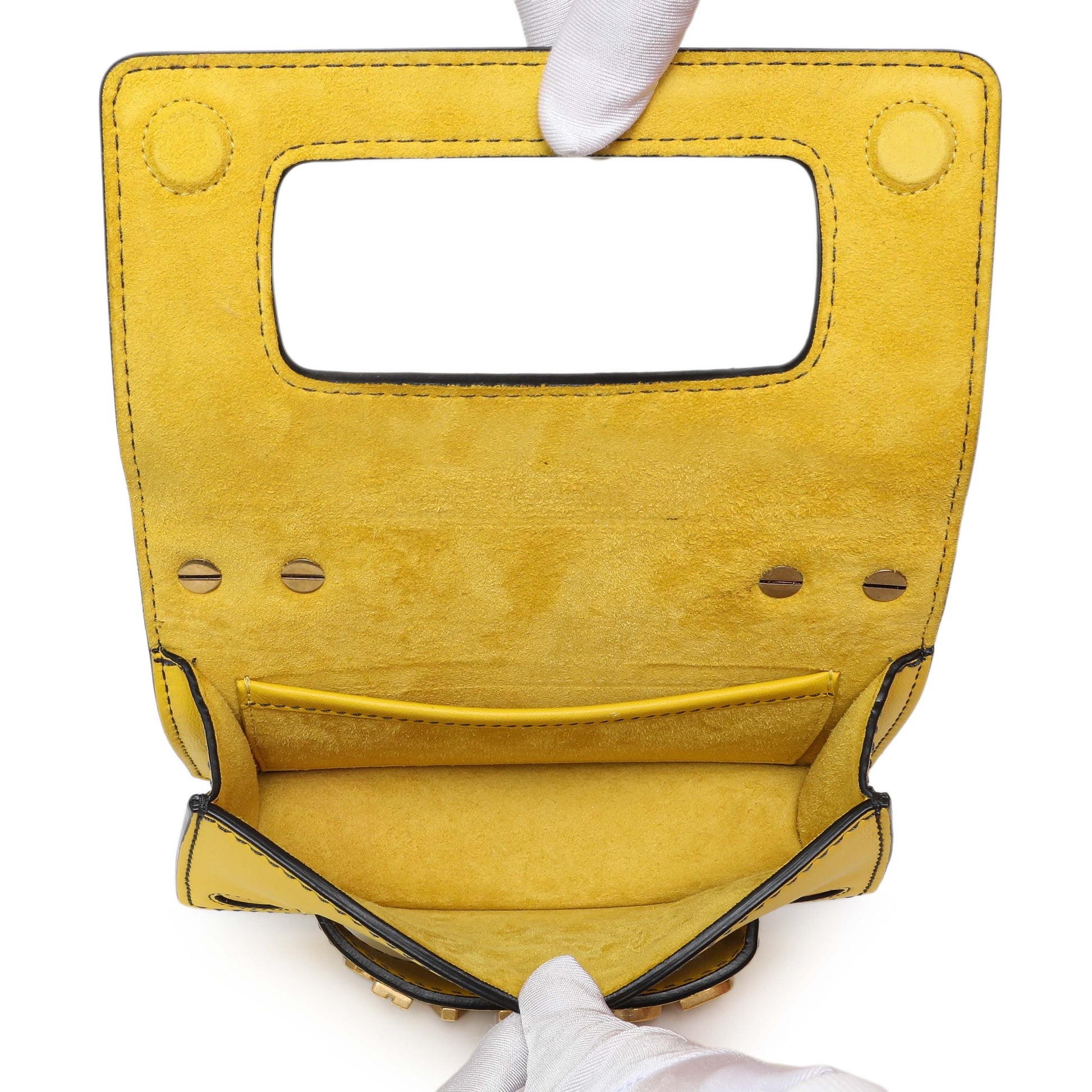 Exclusive Christian Dior Yellow Suede Mosaic of Mirrors Mini J'Adior Chain Flap — Alternate View 8