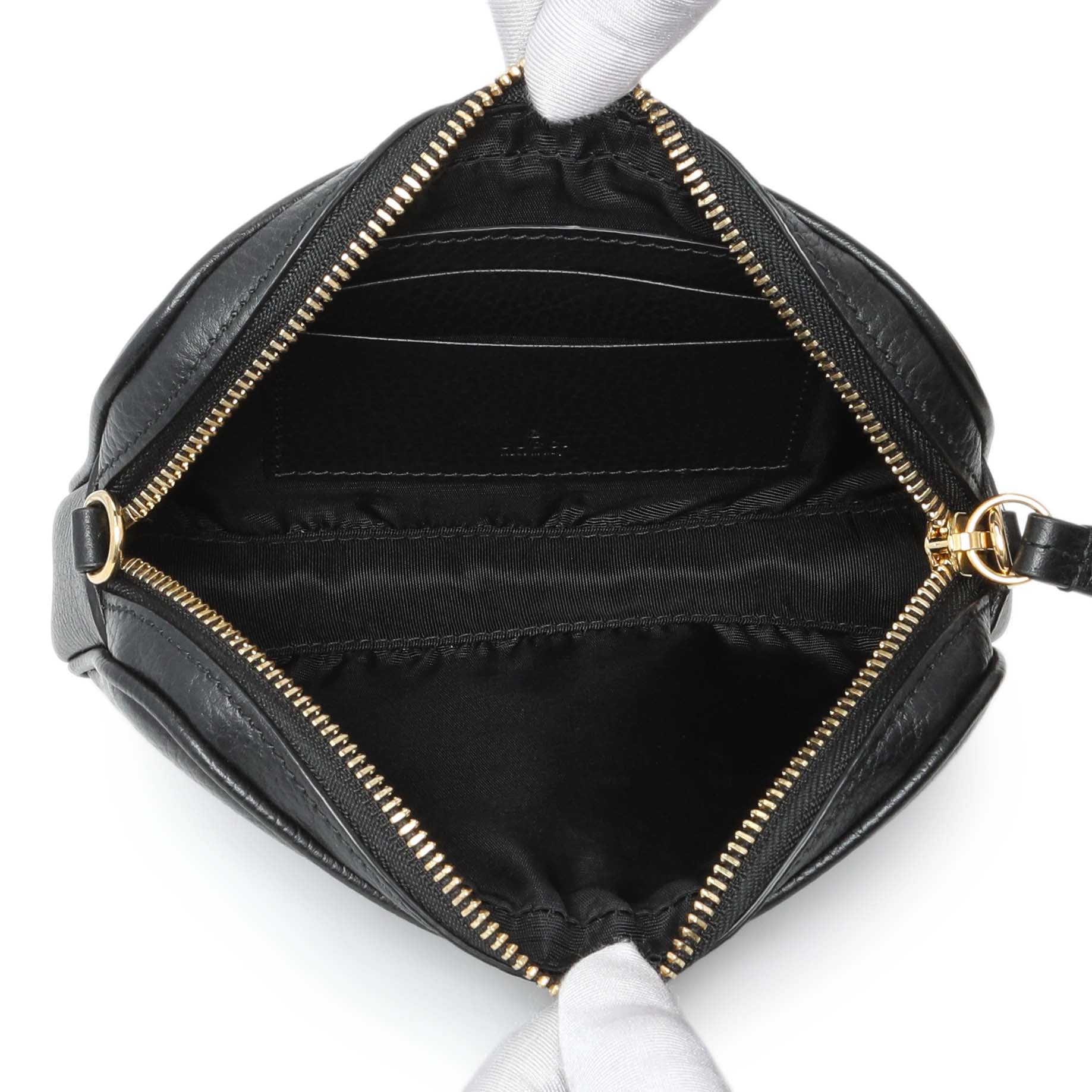 Exclusive Gucci Black Calfskin Super Mini Marmont Shoulder Bag — Top View