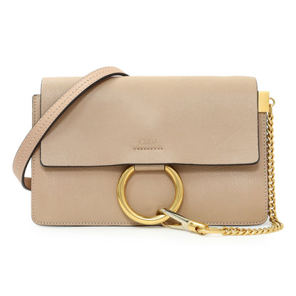 Exclusive Chloe Beige Grained Calfskin Small Faye Shoulder Bag — Side View