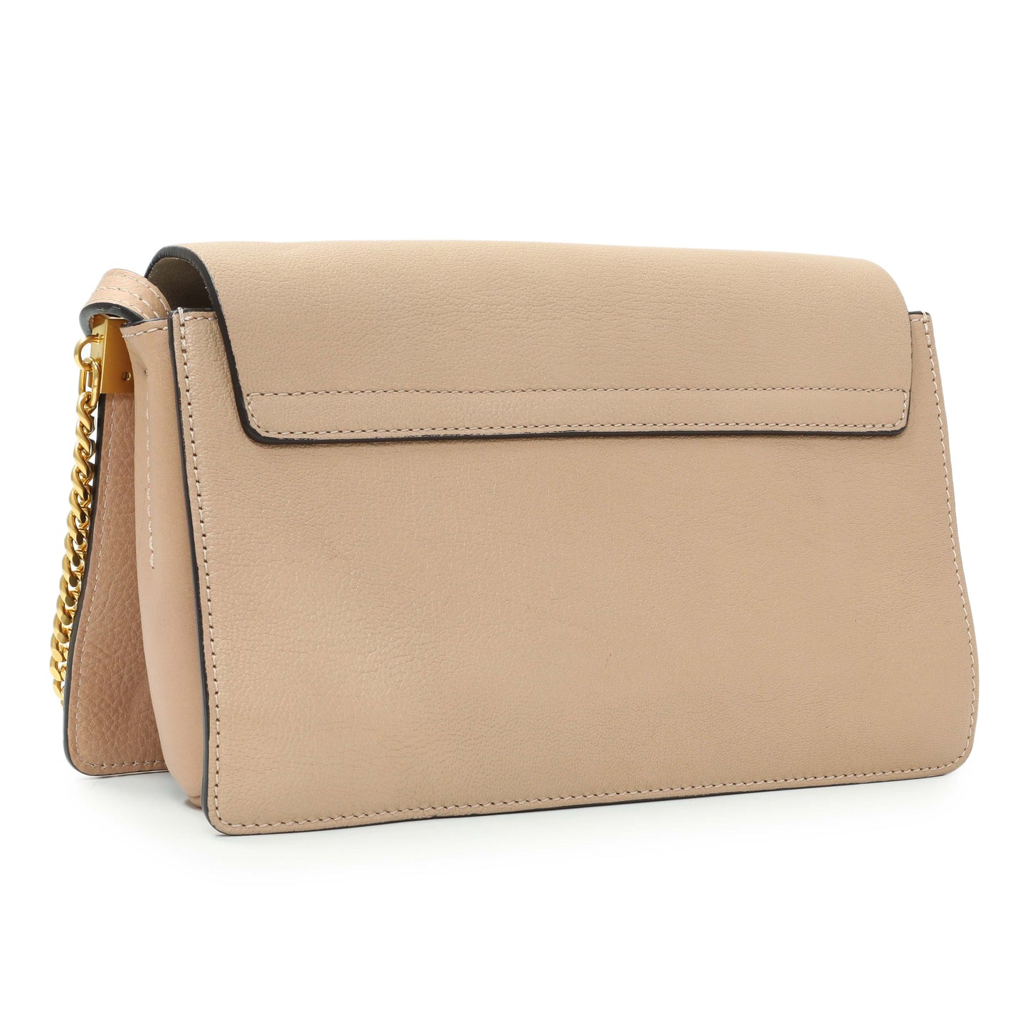 Exclusive Chloe Beige Grained Calfskin Small Faye Shoulder Bag — Back View