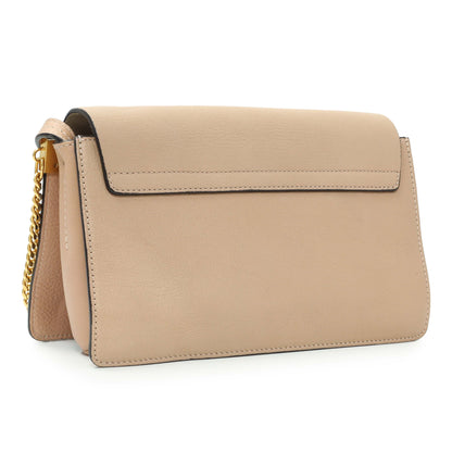 Exclusive Chloe Beige Grained Calfskin Small Faye Shoulder Bag — Back View