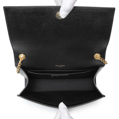 Exclusive Saint Laurent Black Grain De Poudre Medium Monogram Kate Satchel — Alternate View 8