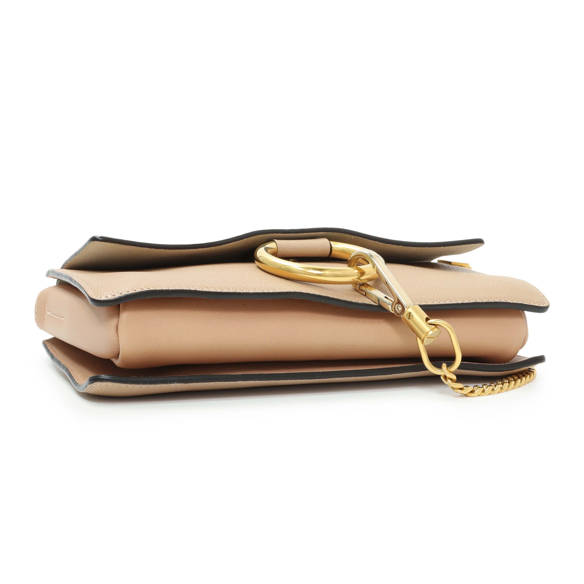 Exclusive Chloe Beige Grained Calfskin Small Faye Shoulder Bag — Top View