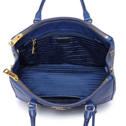 Exclusive Prada Blue Saffiano Small Galleria Double Zip Tote — Alternate View 8