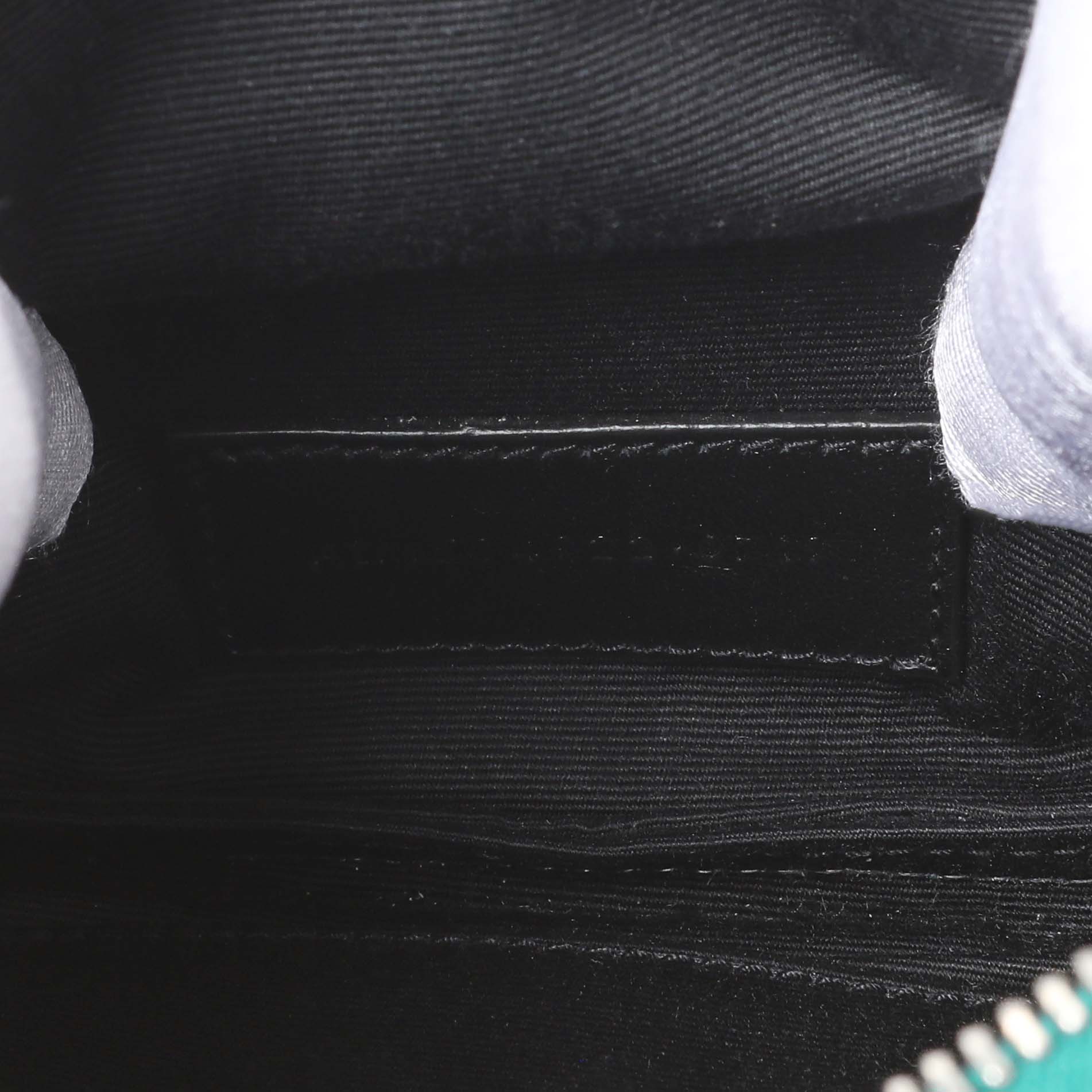Exclusive Saint Laurent Teal Grain De Poudre Chevron Monogram Bill Pouch — Alternate View 8
