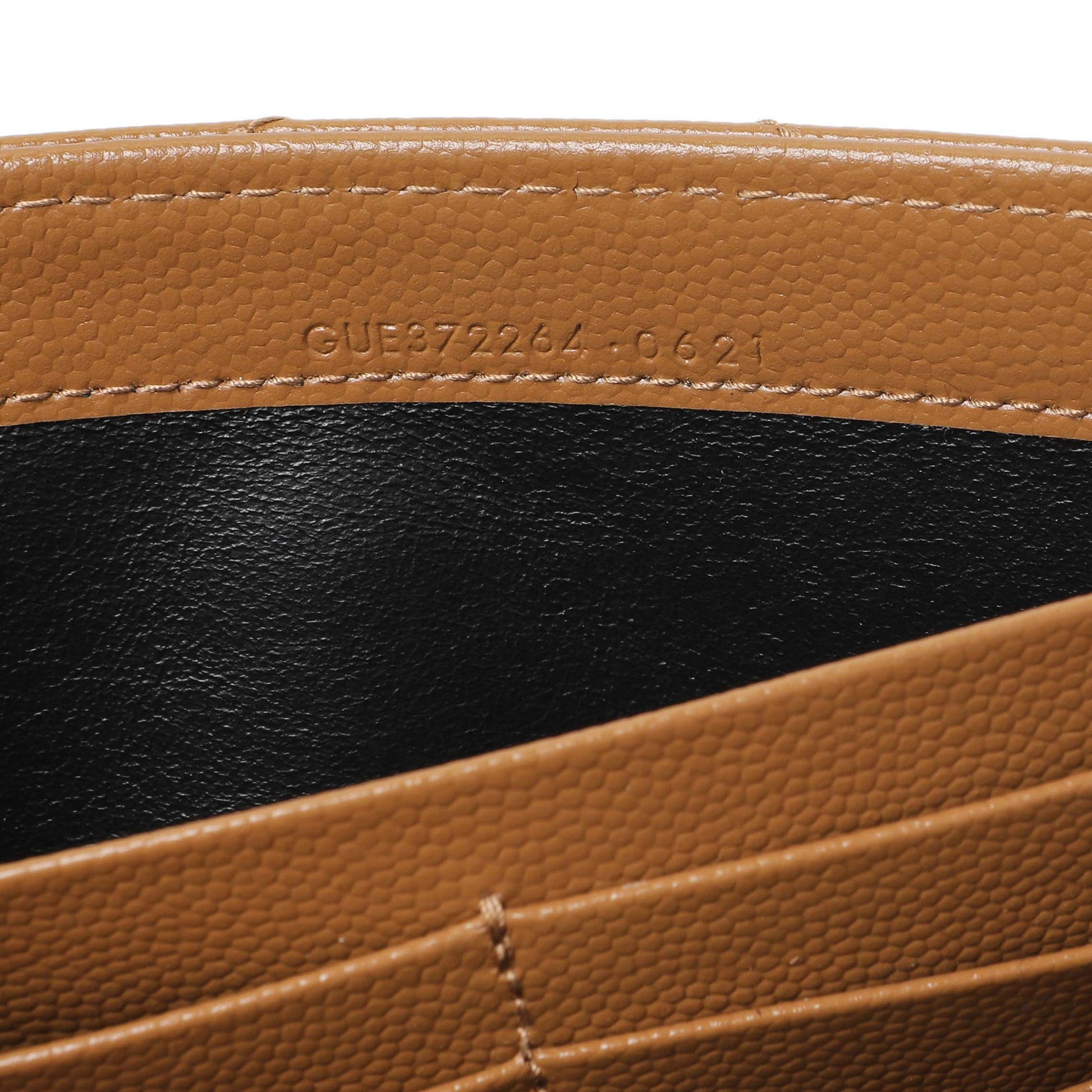 Exclusive Saint Laurent Brown Grain De Poudre Matelasse Chevron Monogram Flap Wallet — Alternate View 10