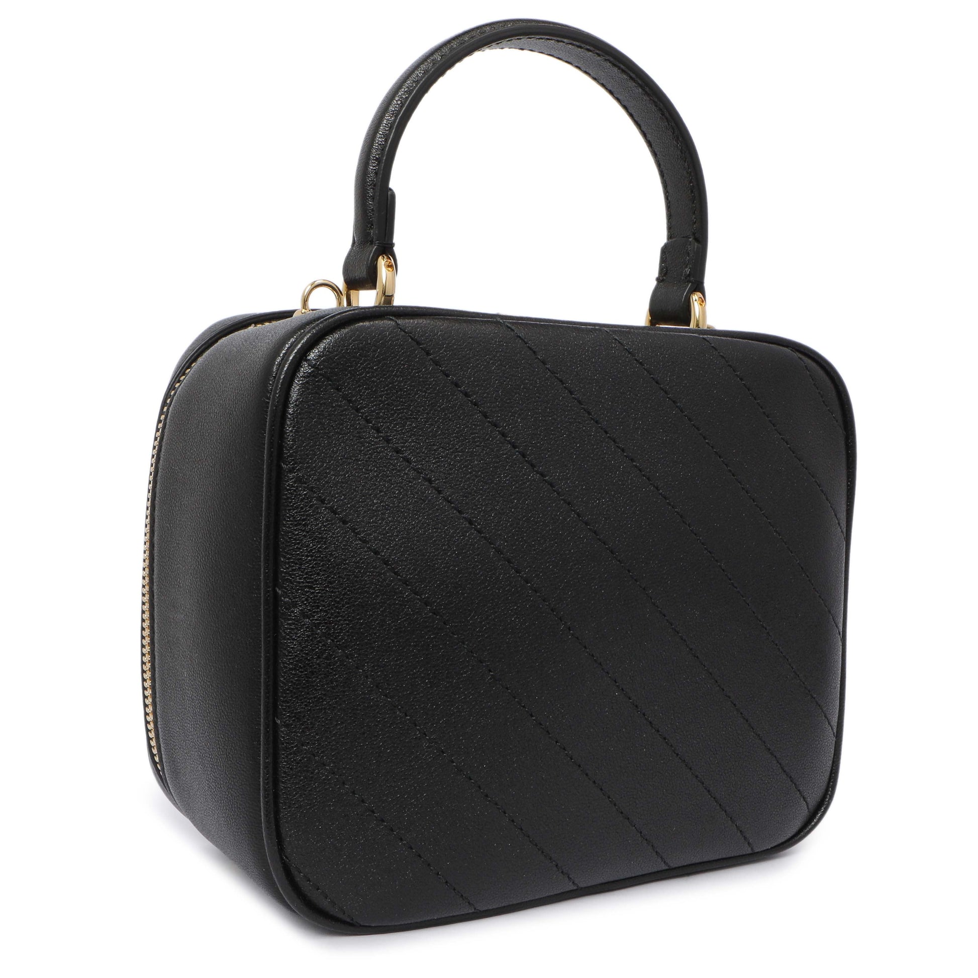 Exclusive Gucci Black Calfskin Diagonal Stitched Blondie Top Handle — Back View