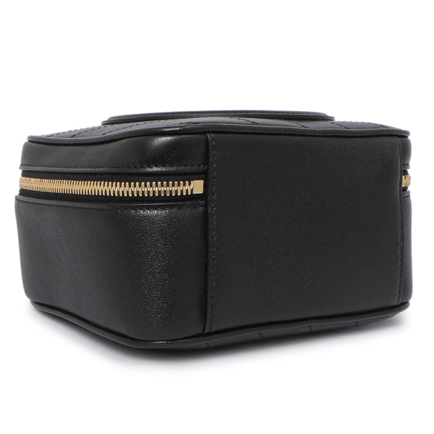 Exclusive Gucci Black Calfskin Diagonal Stitched Blondie Top Handle — Top View
