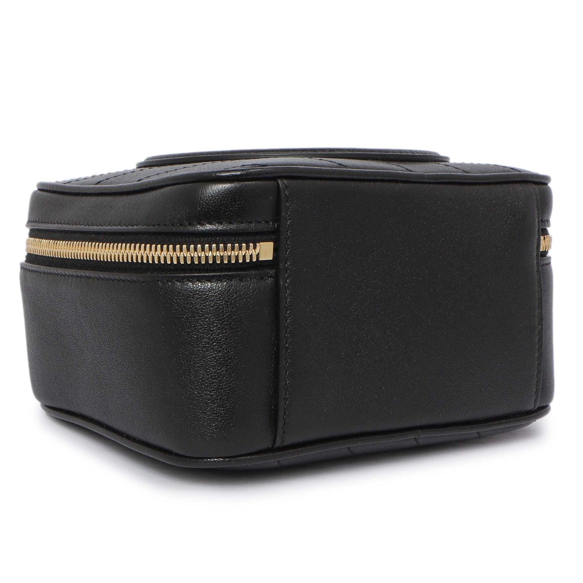 Exclusive Gucci Black Calfskin Diagonal Stitched Blondie Top Handle — Top View