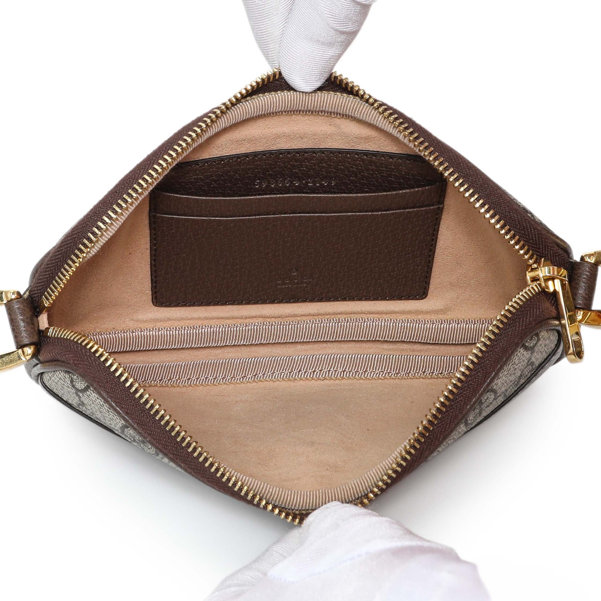 Exclusive Gucci GG Supreme Monogram Web Mini Ophidia GG Bag — Detail View