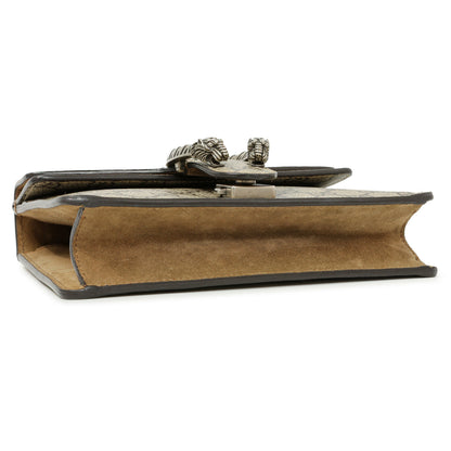Exclusive Gucci Taupe GG Supreme Monogram Mini Dionysus Shoulder Bag — Back View