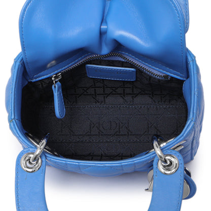 Exclusive Christian Dior Blue Lambskin Cannage Mini Lady Dior — Alternate View 8