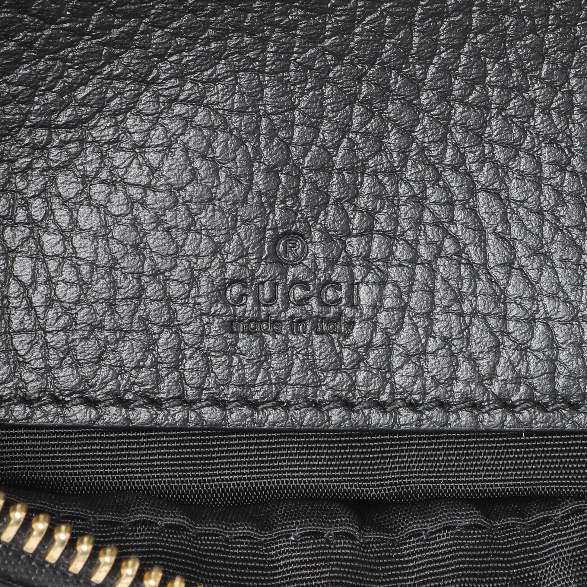 Exclusive Gucci Black Calfskin Super Mini Marmont Shoulder Bag — Detail View
