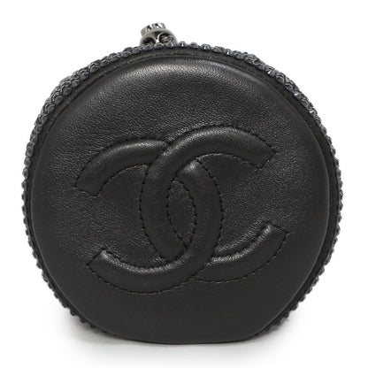 Exclusive Chanel Black Lambskin Strass Mini Bucket Bag — Top View