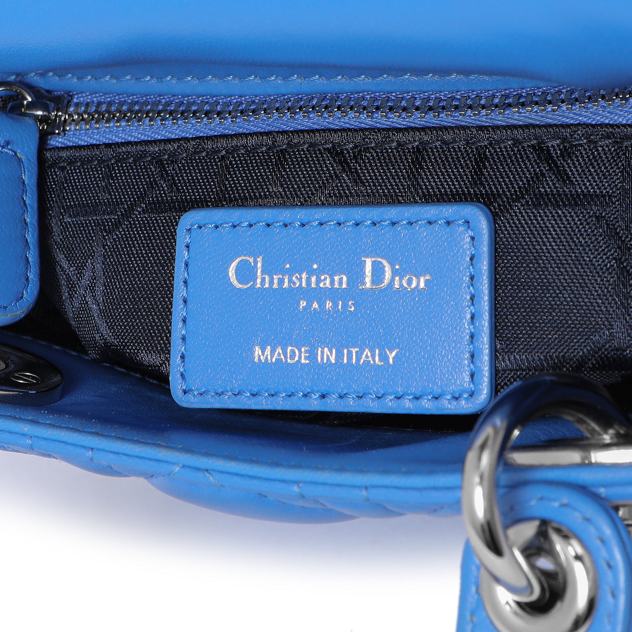 Exclusive Christian Dior Blue Lambskin Cannage Mini Lady Dior — Alternate View 9