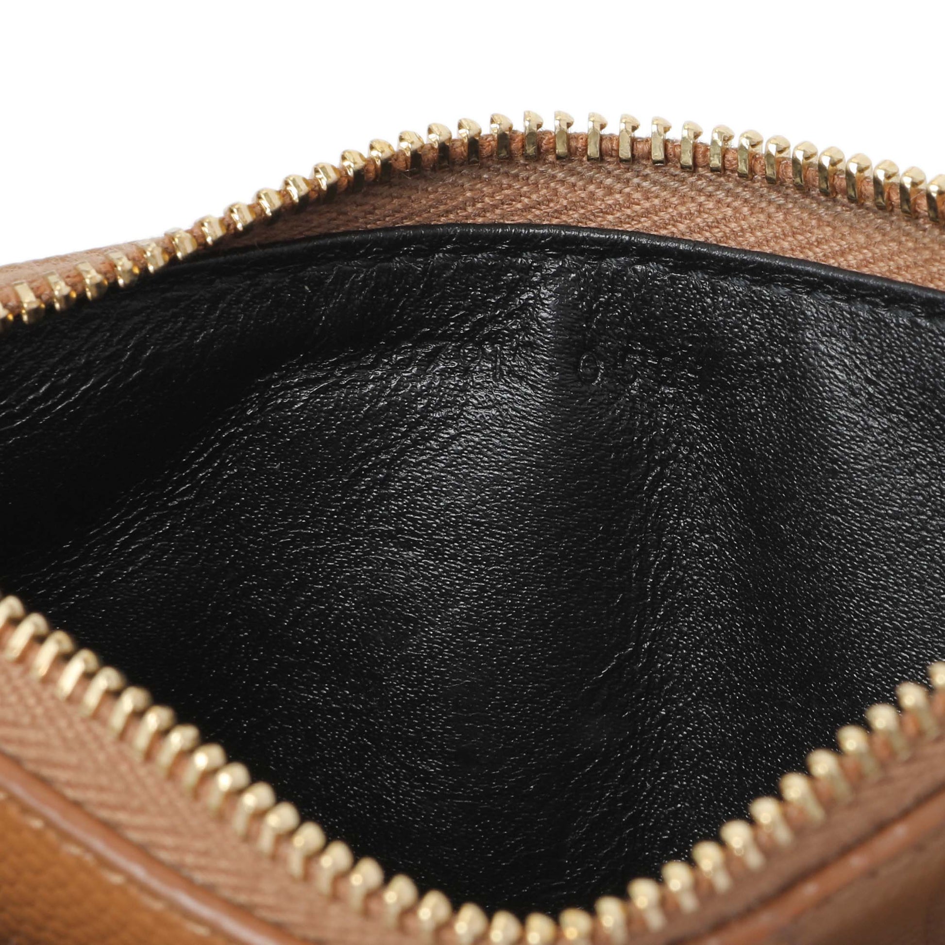 Exclusive Saint Laurent Brown Grain De Poudre Matelasse Chevron Monogram Fragments Zippered Card Case — Alternate View 10