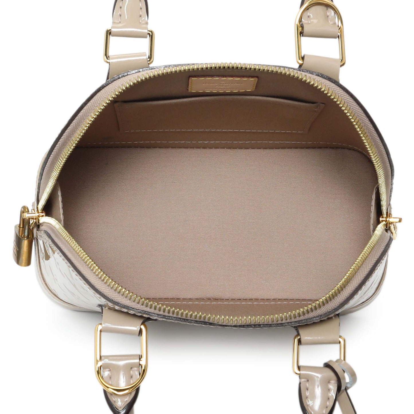 Exclusive Louis Vuitton Dune Beige Vernis Alma BB — Top View