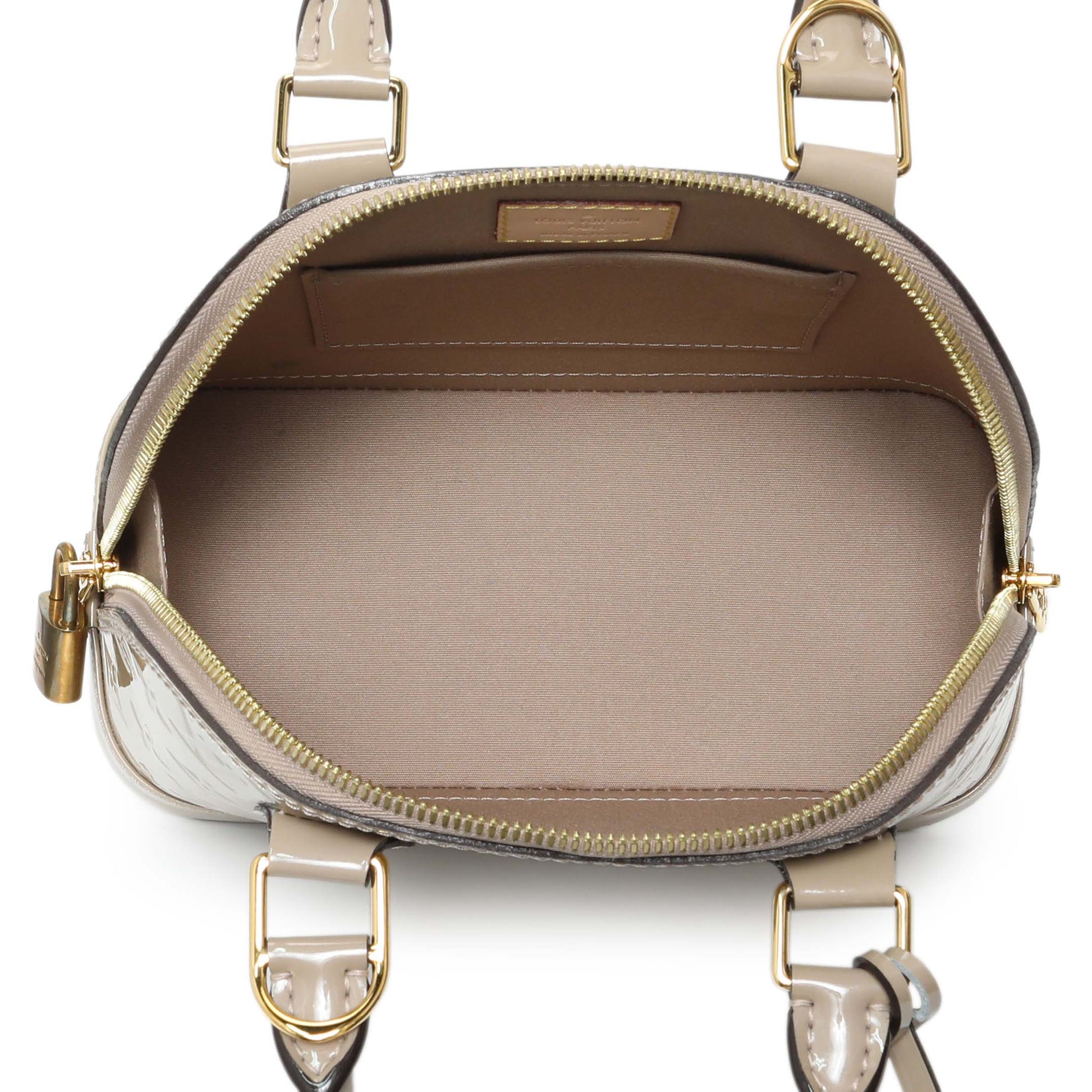 Exclusive Louis Vuitton Dune Beige Vernis Alma BB — Top View