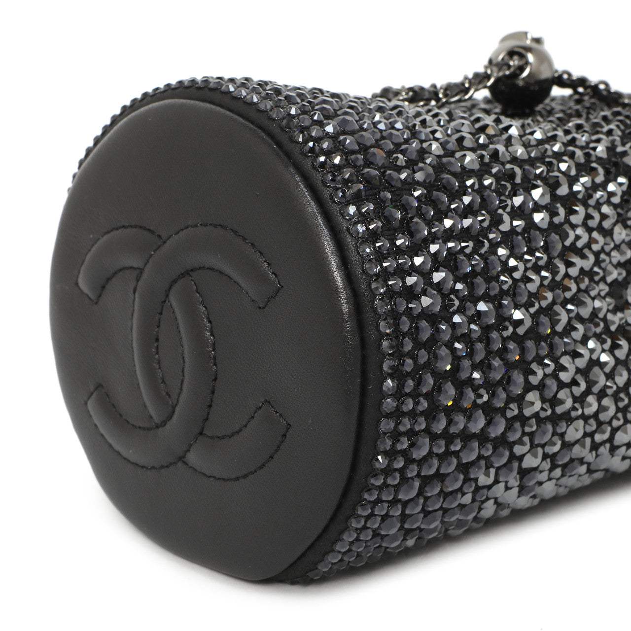 Exclusive Chanel Black Lambskin Strass Mini Bucket Bag — Lifestyle View
