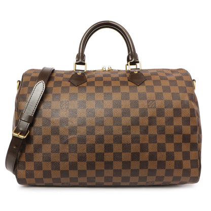 Exclusive Louis Vuitton Damier Ebene Speedy Bandouliere 35 — Front View