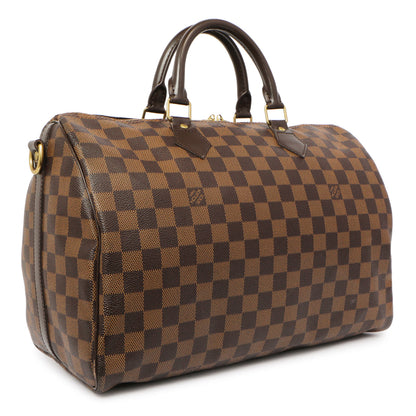 Exclusive Louis Vuitton Damier Ebene Speedy Bandouliere 35 — Side View