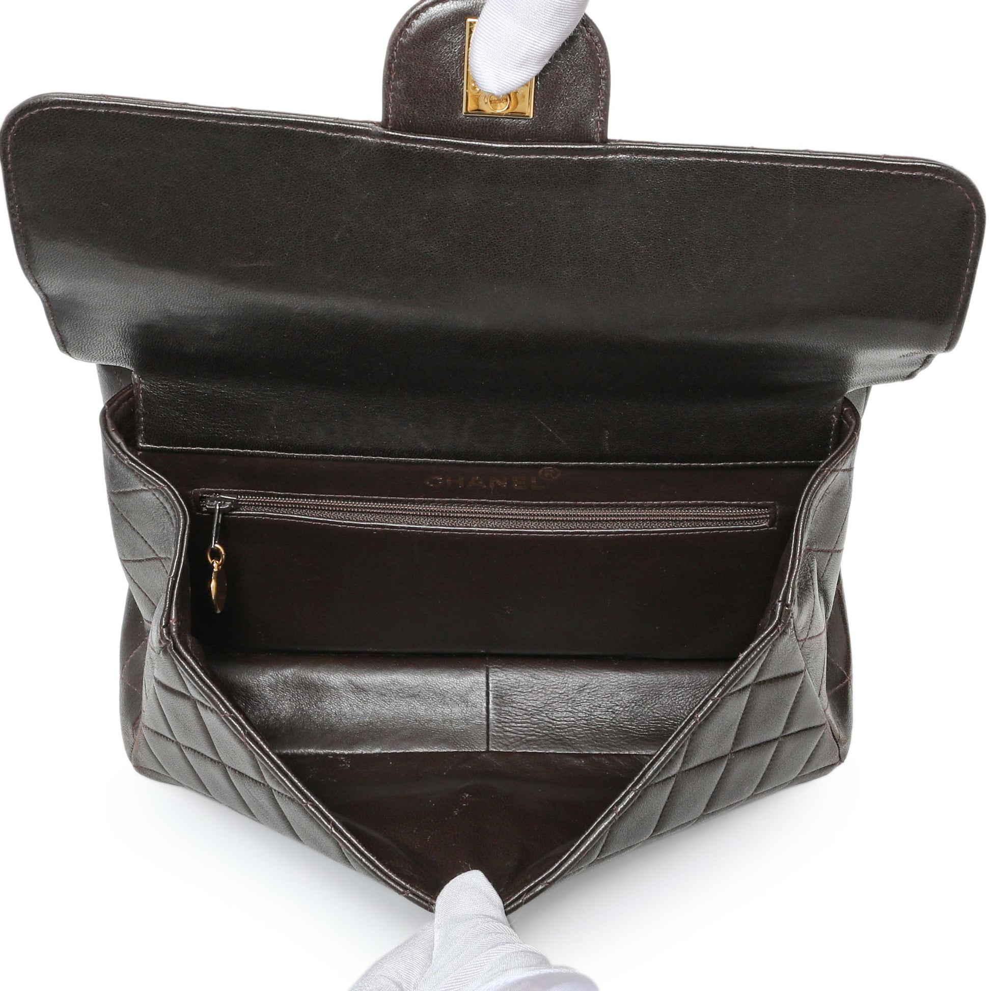 Exclusive Chanel Brown Quilted Lambskin Vintage Double Sided Flap — Alternate View 13