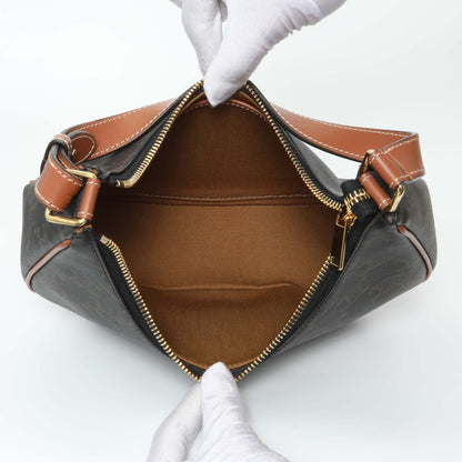 Exclusive Celine Triomphe Canvas Calfskin Ava Shoulder Bag — Top View