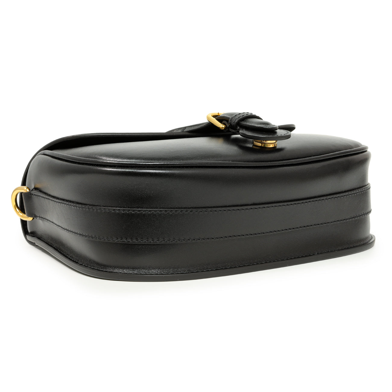 Exclusive Christian Dior Black Box Calfskin Medium Bobby Bag — Back View