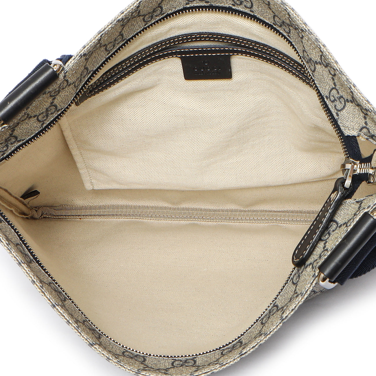Exclusive Gucci GG Plus Monogram Large Flat Messenger Bag — Lifestyle View