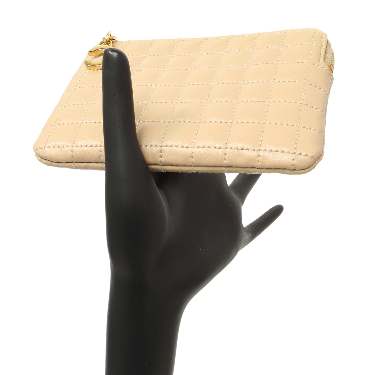 Exclusive Celine Nude Calfskin Quilted C Charm Coin Card Pouch — Alternate View 8