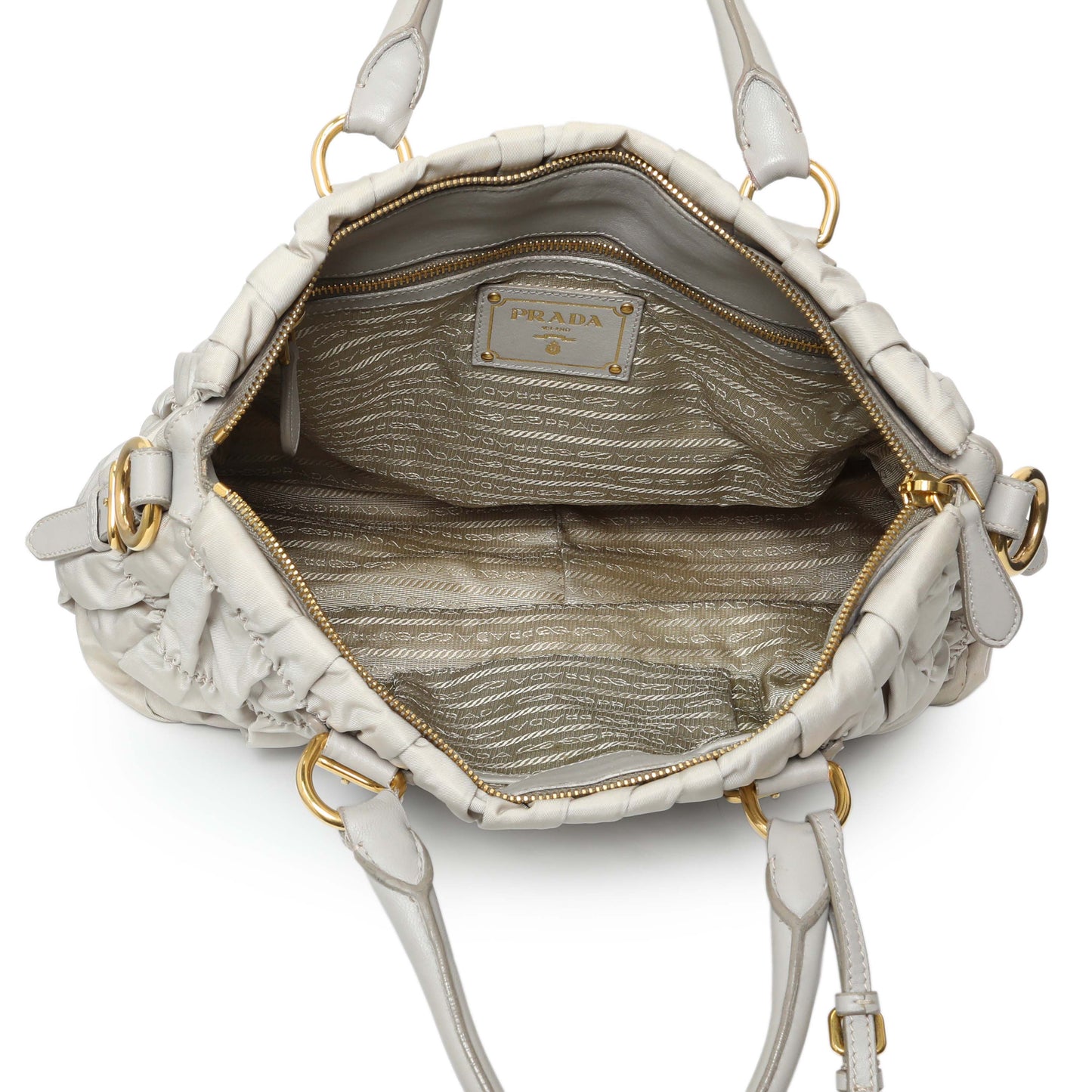 Exclusive Prada Grey Gaufre Shopping Satchel — Alternate View 8