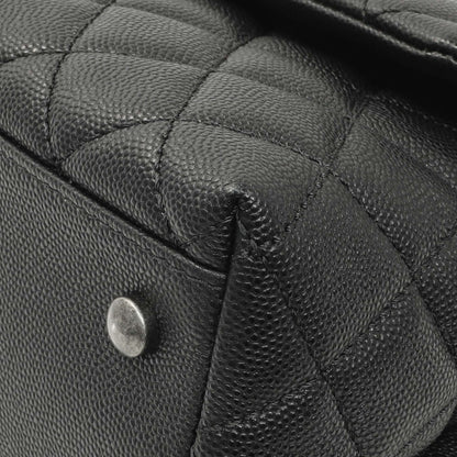 Exclusive Chanel Black Quilted Caviar Small Coco Handle — Detail View