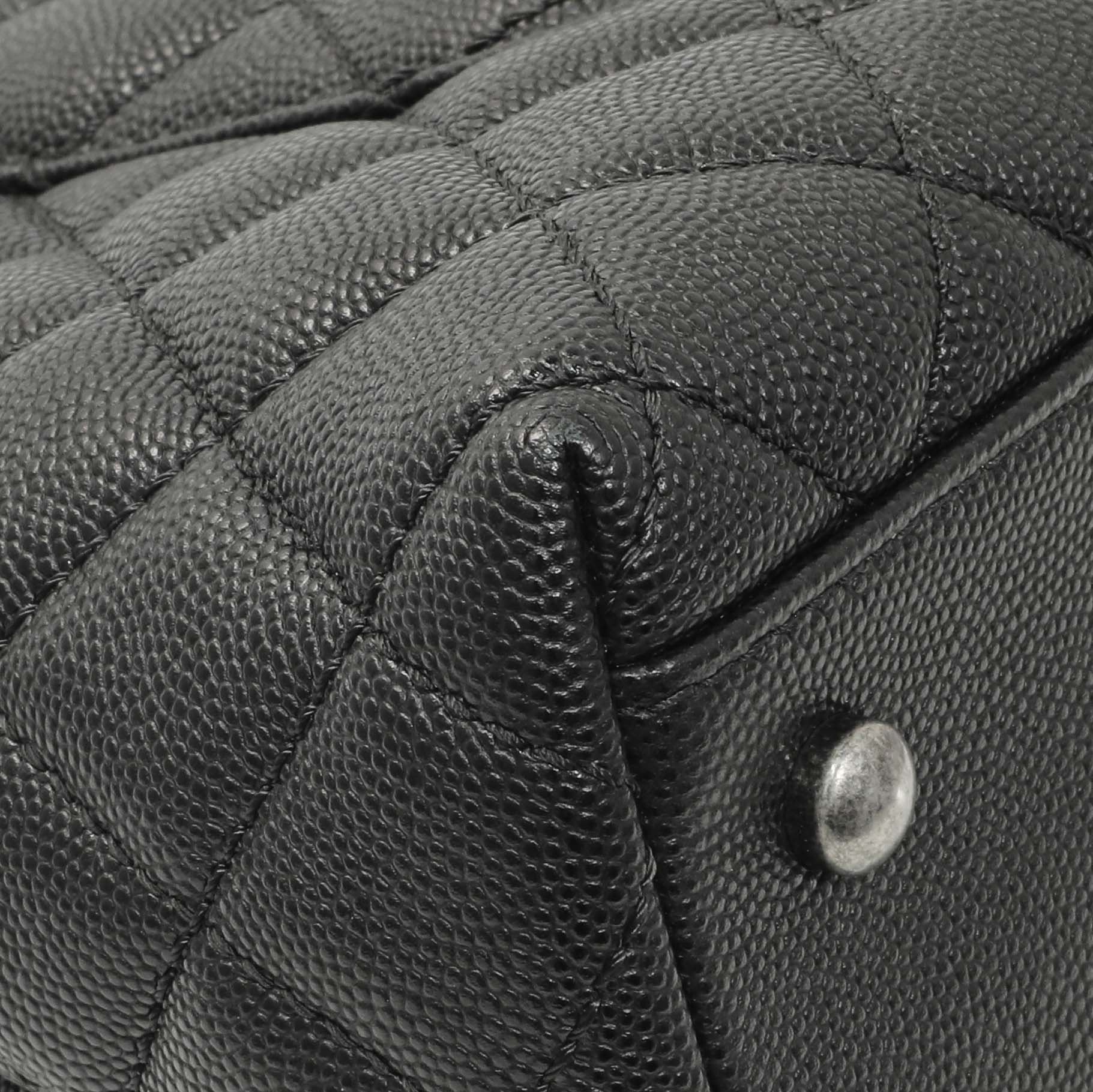 Exclusive Chanel Black Quilted Caviar Small Coco Handle — Lifestyle View