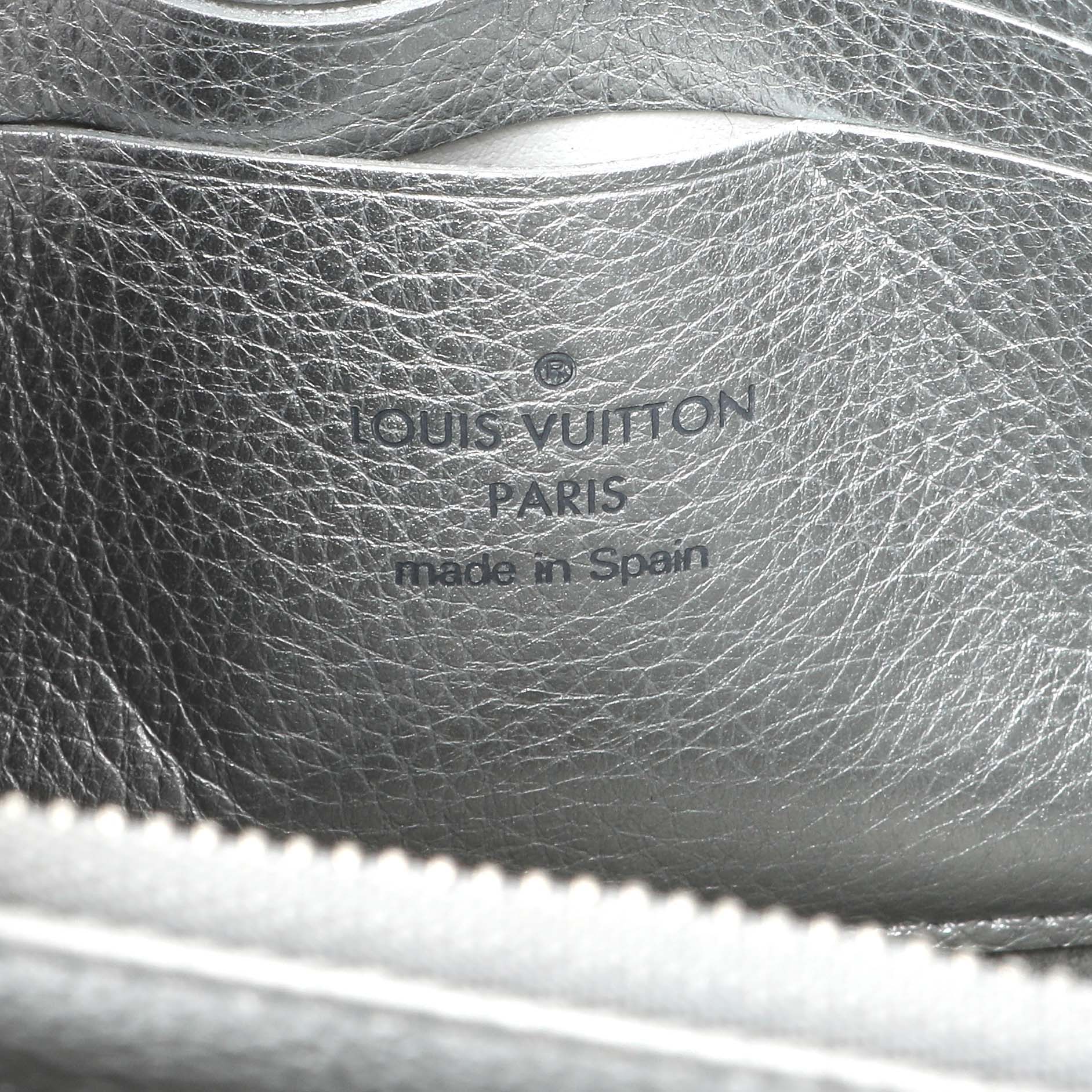 Exclusive Louis Vuitton Silver Soft Calfskin Mylockme Chain Pochette — Lifestyle View