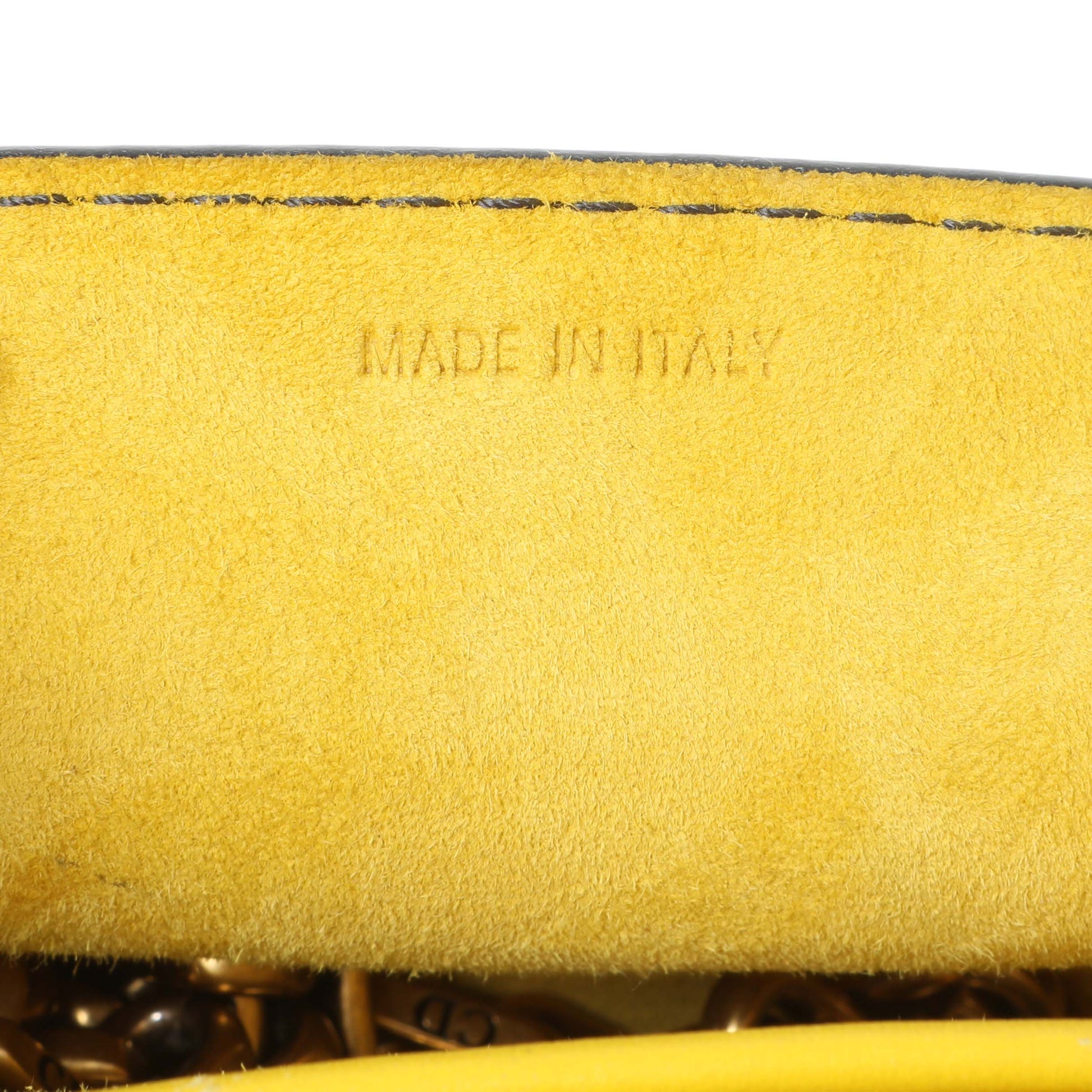 Exclusive Christian Dior Yellow Suede Mosaic of Mirrors Mini J'Adior Chain Flap — Alternate View 10