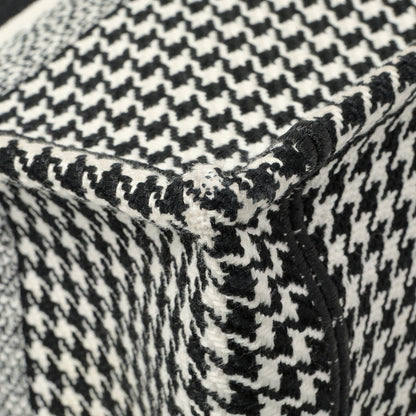 Exclusive Christian Dior Black White Houndstooth Canvas Medium Book Tote — Lifestyle View